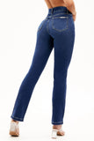 Calça Jeans Curva dos Sonhos Reta Jeans Escuro Cós Médio