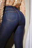 Calça Jeans de Rica Tecnológica Reta Cós Super Alto