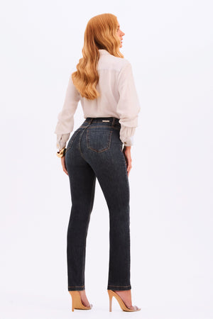 Calça Jeans Reta Dry Comfort Cós Alto