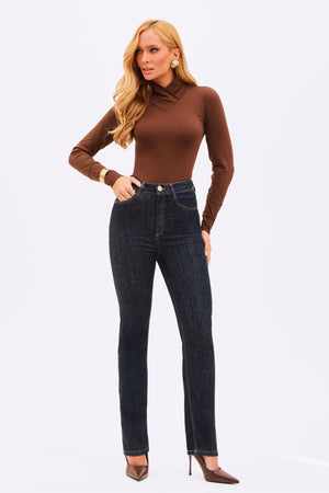 Calça Jeans Reta Modeladora Fantástica Cintura Alta