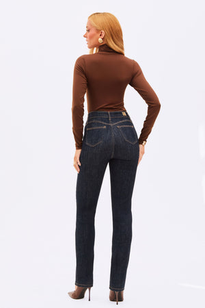 Calça Jeans Reta Modeladora Fantástica Cintura Alta