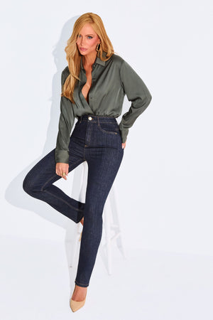 Calça Jeans Reta Modeladora Fantástica Cintura Alta