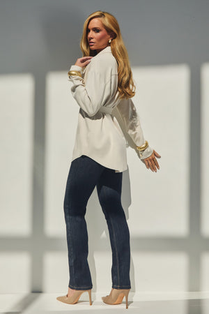 Calça Jeans Reta Modeladora Fantástica Cintura Alta