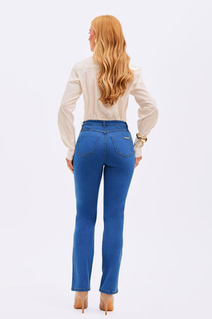 Calça Jeans Reta Modeladora Linea Cintura Média