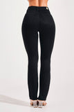 Calça Jeans Modeladora Reta Preto Intenso Cós Médio
