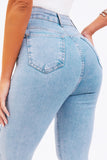Calça Jeans Flare Modeladora Revolucionária Cós Super Alto Barra Corte a Laser Clara