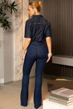 Calça Jeans Modeladora Revolucionária Escura Flare Cós Super Alto