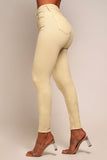 Calça Jeans Modeladora Skinny Areia Cós Médio