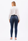 Calça Jeans Skinny Modeladora Essencial Cós Super Alto Barra Tradicional