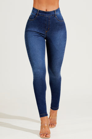 Calça Jeans Modeladora Power Stretch Skinny Cós Alto
