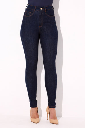 Calça Jeans Skinny Modeladora Revolucionária Cintura Super Alta Escura