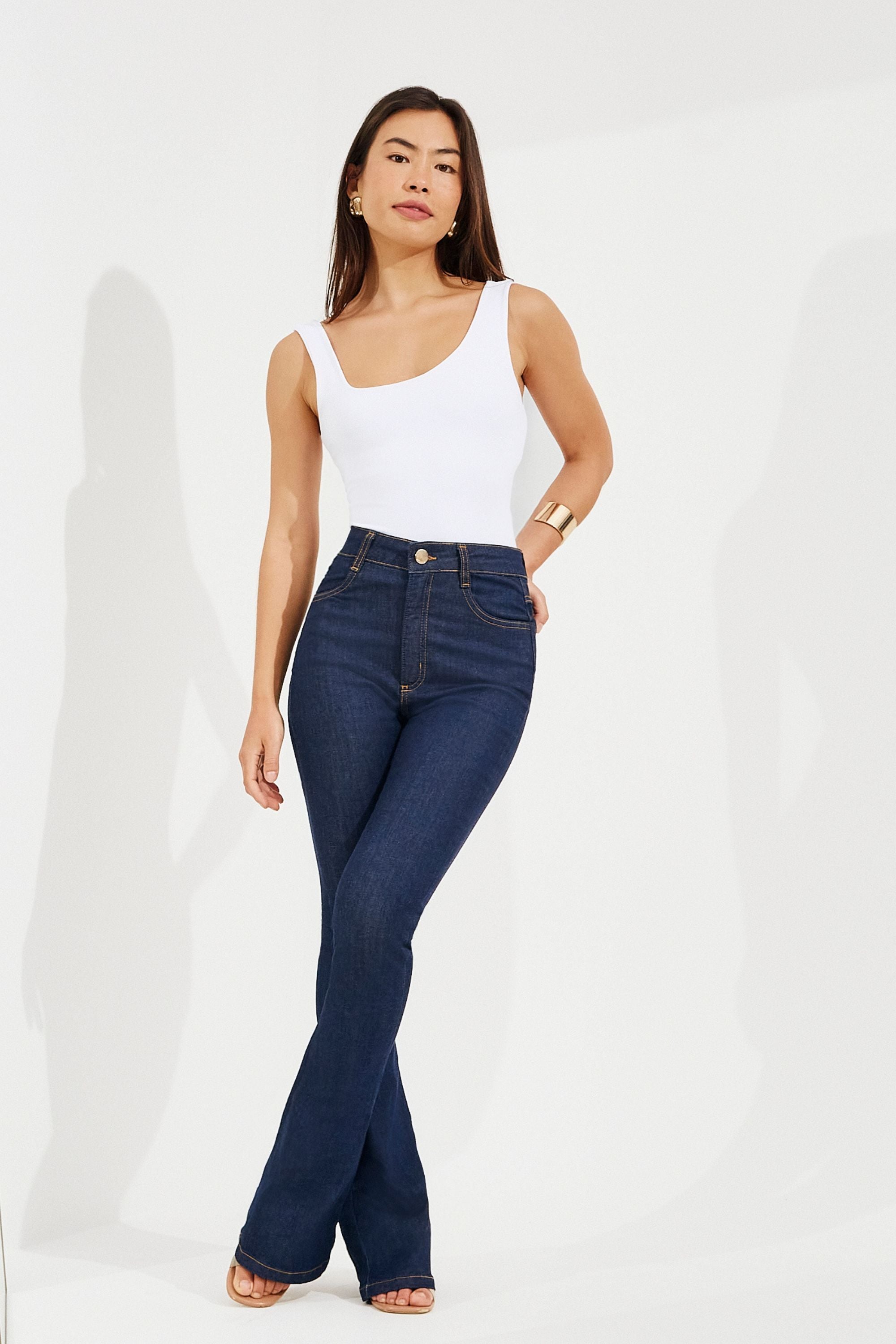 Calça Flare Tamanho 34 Calça Jeans Ultra Modeladora Flare Cós
