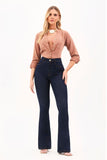 Calça Jeans Ultra Modeladora Flare Cós Alto