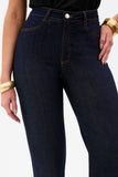 Calça Jeans Ultra Modeladora Wide Leg Cós Super Alto Barra Corte a Laser