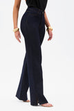 Calça Jeans Ultra Modeladora Wide Leg Cós Super Alto Barra Corte a Laser