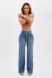 Calça Jeans Apaixonante Wide Leg Jeans Médio Cós Médio