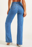 Calça Jeans Modeladora Clássica Wide Leg Cós Super Alto