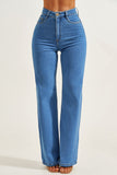 Calça Jeans Modeladora Wide Leg Clássica Cós Super Alto