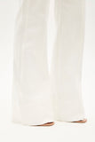 Calça Jeans de Rica Tecnológica Wide Leg Off White Cós Super Alto