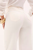 Calça Jeans de Rica Estilo Alfaiataria Tecnológica Wide Leg Cós Super Alto Off White