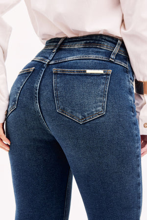 Calça Jeans Wide Leg Modeladora Essencial Cintura Média