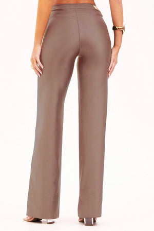 Calça Wide Leg Modeladora Glam Cós Alto Fendi QUE NÃO AMASSA