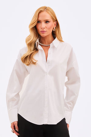 Camisa Social Feminina 100% Algodão Branca