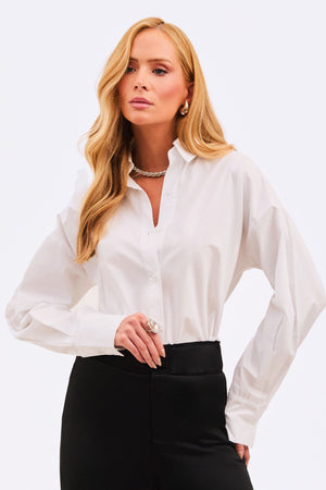 Camisa Social Feminina 100% Algodão Branca