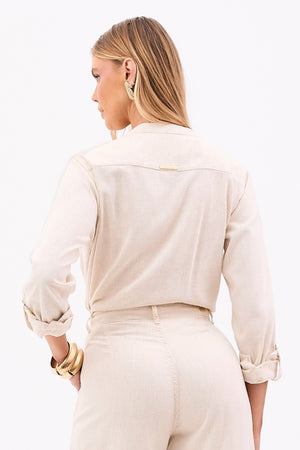 Camisa de Linho Térmico Dunas Areia