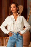 Camisa de Viscose Texturizada Essence Off White