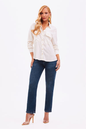 Camisa de Viscose Texturizada Aura Off White