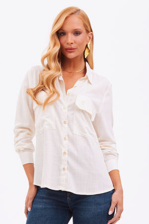 Camisa de Viscose Texturizada Aura Off White