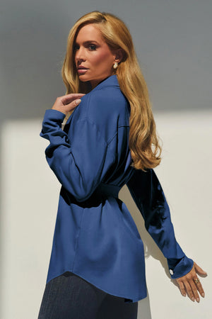 Camisa Oversized Comfort Office Azul