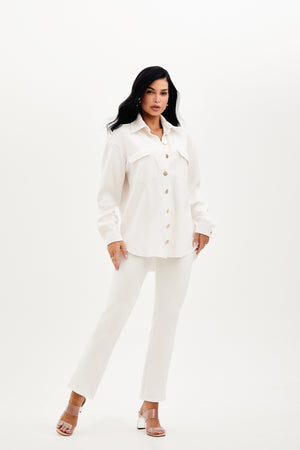 Camisa Comfort Office Oversized Off White