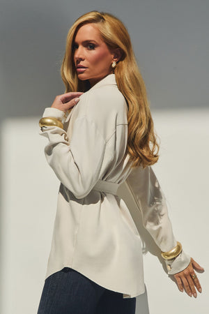 Camisa Oversized Comfort Office Nude
