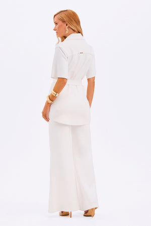 Camisa Manga Curta Comfort Office Off White