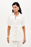 Camisa Manga Curta Comfort Office Off White