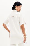Camisa Manga Curta Comfort Office Off White