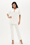 Camisa Manga Curta Comfort Office Off White