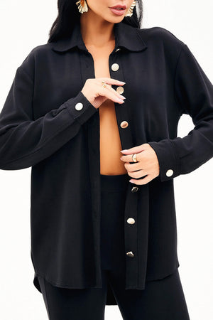 Camisa Oversized Comfort Office Preta