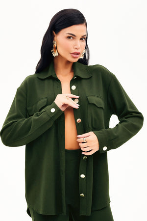 Camisa Oversized Comfort Office Verde