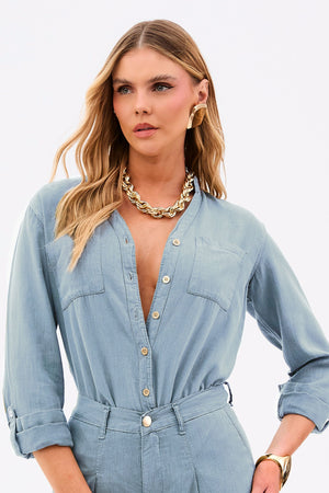 Camisa de Linho Térmico Dunas Azul Claro