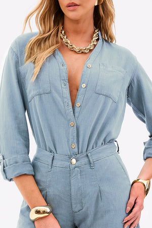Camisa de Linho Térmico Dunas Azul Claro