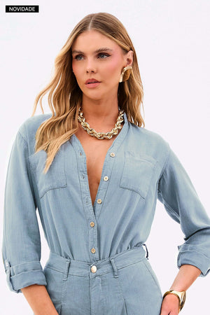 Camisa de Linho Térmico Dunas Azul Claro