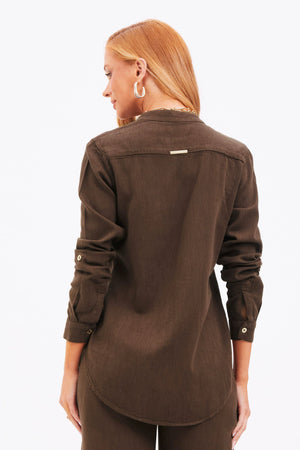 Camisa Feminina de Linho Dunas Coffee