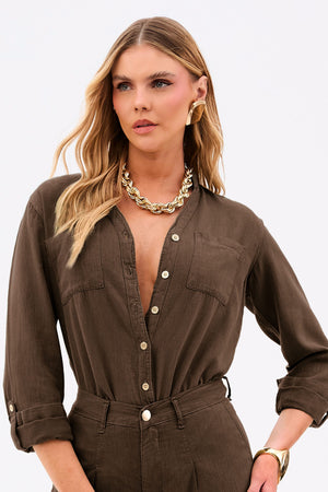 Camisa de Linho Térmico Dunas Coffee