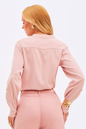 Camisa Feminina de Linho Dunas Rosa
