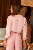 Camisa Feminina de Linho Dunas Rosa