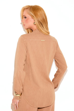 Camisa Feminina de Linho Dunas Terra