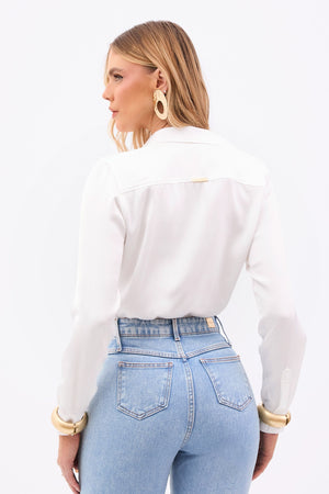 Camisa Essence Manga Longa Off White